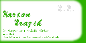 marton mrazik business card